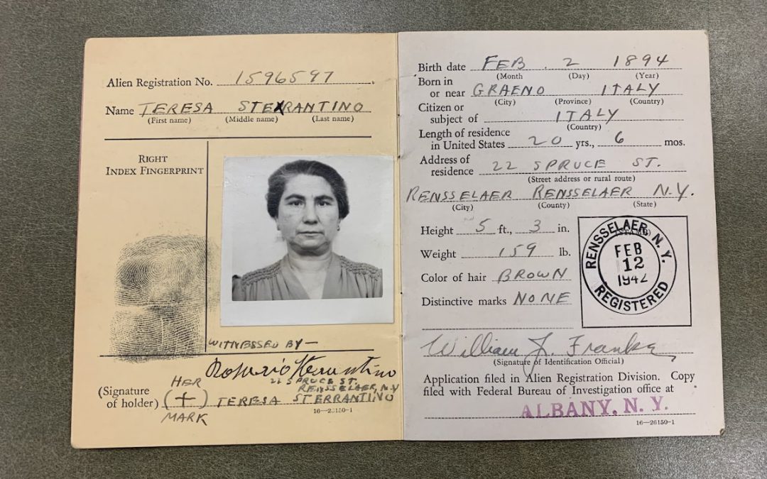 National Archives Alien Case File: Teresa Sterrantino nèe Sulfaro